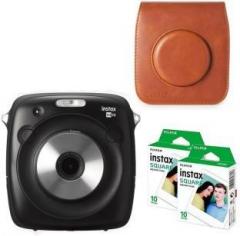 Fujifilm Instax Square SQ10 with brown case 20 Shots Instant Camera
