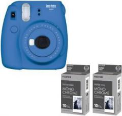 Fujifilm mini 9 Cobalt Blue with 2 monochrome film Instant Camera