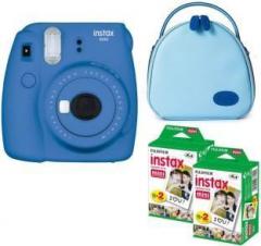 Fujifilm mini 9 Cobalt Blue with blue shell bag and 40 Shots Instant Camera Instant Camera