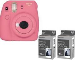 Fujifilm Mini 9 Flamingo Pink with The 2 monochrome film Instant Camera