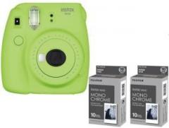 Fujifilm Mini 9 Lime Green with 2 monochrome film Instant Camera