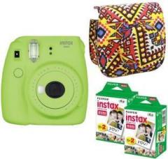 Fujifilm Mini 9 Lime Green With Bohemia Case and 40 Shots Instant Camera