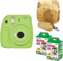 Fujifilm Mini 9 Lime Green With Map Case & 40 Shots Instant Camera