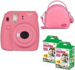 Fujifilm mini 9 Pink with pink shell bag and 40 Shots Instant Camera