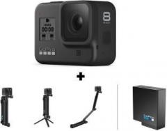 Gopro Hero8 Black with 3 Way Grip and Battery Sports and Action Camera