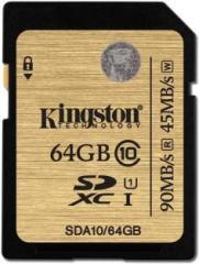 Kingston UHS 1 64 GB SDHC Class 10 90 MB/s Memory Card