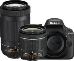 Nikon D3400 DSLR Camera Body with Dual Lens: AF P DX NIKKOR 18 55 mm f/3.5.6G VR + AF P DX NIKKOR 70 300 mm f/4.5 6.3G ED VR