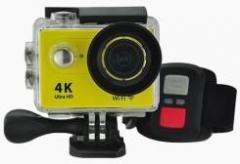 Owo H9R Yellow 4K Ultra HD 2.4G Remote WiFi 170 Degree Wide Angle Waterproof Sports and Action Camera