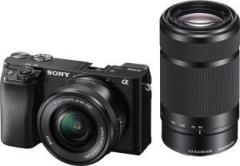Sony Alpha ILCE 6100Y APS C Mirrorless Camera with Dual Lens 16 50 mm & 55 210 mm Zoom Featuring Eye AF and 4K movie recording