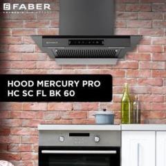 Faber Hood Mercury Pro HC SC FL BK 60 Auto Clean Wall Mounted Chimney