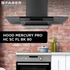 Faber Hood Mercury Pro HC SC FL BK 90 Auto Clean Wall Mounted Chimney
