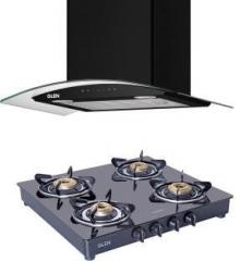 Glen 6063AC60+Cooktop 1043BB Combo BL Auto Clean Wall Mounted Chimney