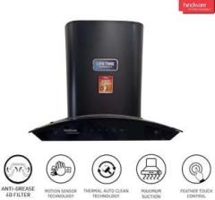 Hindware ADVENCIO BLK AUTOCLEAN 60 1300 CMH WITH ANTI GREASE 4D FILTER Auto Clean Wall Mounted Chimney