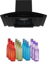 Hindware Celesia 90 Cm Wall Mounted Chimney, Filter less, Free 12 Water Bottle Auto Clean Wall Mounted Chimney