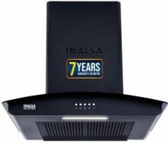 Inalsa Zylo 60PBAC Filterless Curved Glass, Push Button Control Auto Clean Wall Mounted Chimney