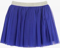 612 League Blue Solid Flared Mini Skirt girls