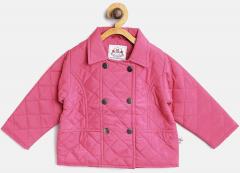 612 league Girls Pink Solid Quilted Jacket