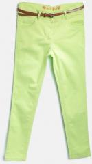 612 League Lime Green Solid Regular Trousers girls