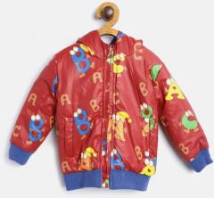 612 League Red Printed Reversible Bomber Jacket boys