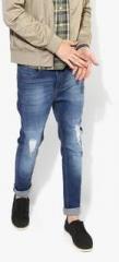 Adamo Blue Washed Low Rise Slim Fit Jeans men