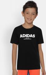 Adidas Black Printed Round Neck T Shirt boys