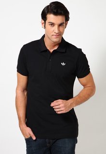 Adidas Originals Black Pique Polo T Shirts men