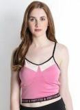 Ajile By Pantaloons Pink Solid Lightly Padded Sports Bra women