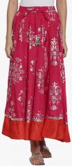 Akkriti By Pantaloons Pink Printed Flared Skirt women