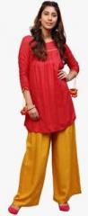 Aks Red Solid Tunic women