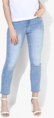 All About You Blue Straight Fit Mid Rise Clean Look Jeans women
