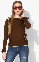 All About You Brown Solid Top women