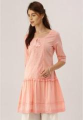 All About You Peach Embroidered Tunic women