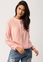 All About You Pink Self Pattern Blouse women