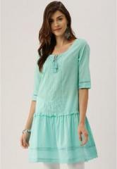 All About You Turquoise Embroidered Tunic women