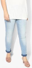 All Blue Solid Mid Rise Slim Fit Jeans women