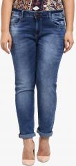 All Blue Washed Mid Rise Skinny Fit Jeans women