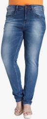 All Blue Washed Mid Rise Slim Fit Jeans women