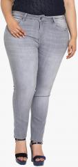 All Grey Mid Rise Skinny Fit Jeans women