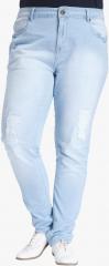 All Light Blue Washed Mid Rise Slim Fit Jeans women