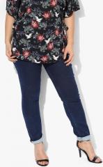 All Navy Blue Solid Mid Rise Slim Fit Jeans women