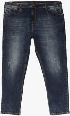 All Navy Blue Washed Mid Rise Regular Fit Jeans women