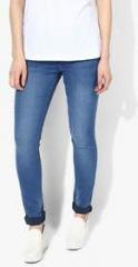 Allen Solly Blue Washed Mid Rise Skinny Jeans women