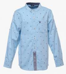 Allen Solly Junior Aqua Blue Regular Fit Casual Shirt boys
