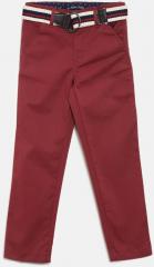 Allen Solly Junior Red Solid Slim Fit Regular Trouser boys