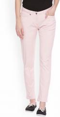Allen Solly Woman Pink Regular Fit Solid Regular Trousers women
