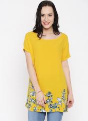 Altomoda By Pantaloons Yellow Printed Tunic women