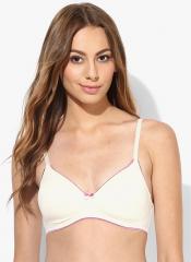 Amante Off White Solid Padded T Shirt Bra women