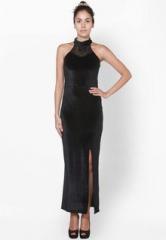 And Black Solid Maxi Dress women