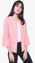 And Pink Solid Summer Jacket women
