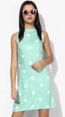 And Sea Green Printed A Line Dress women